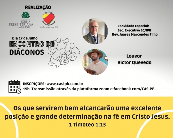 Está chegando o nosso Encontro de Diáconos