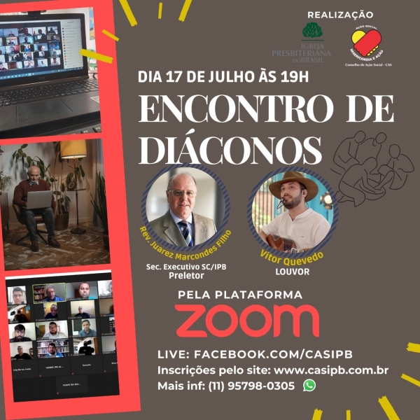 A programação será online, dia 17 de julho, às 19H